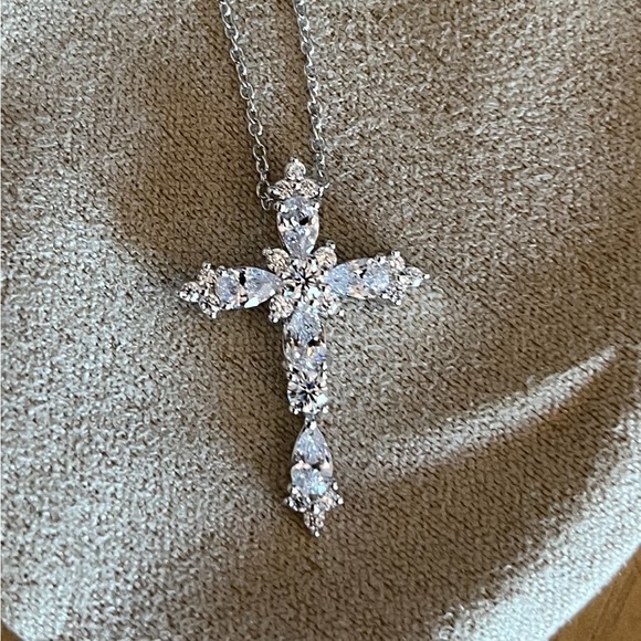 Bella Luce 2.23 CTW Rhodium over Sterling Silver Cross Pendant 18” chain - Picture 2 of 5